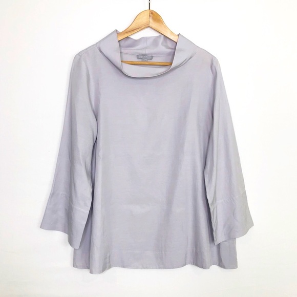 COS Gray mock neck tunic top - Picture 1 of 10